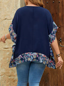 Blusa Feminina Solta com Decote em V - Dália. Plus Size
