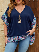 Blusa Feminina Solta com Decote em V - Dália. Plus Size