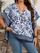 Blusa Feminina Solta com Decote em V - Dália. Plus Size