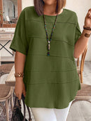 Blusa manga curta Alenis Feminina Plus Size