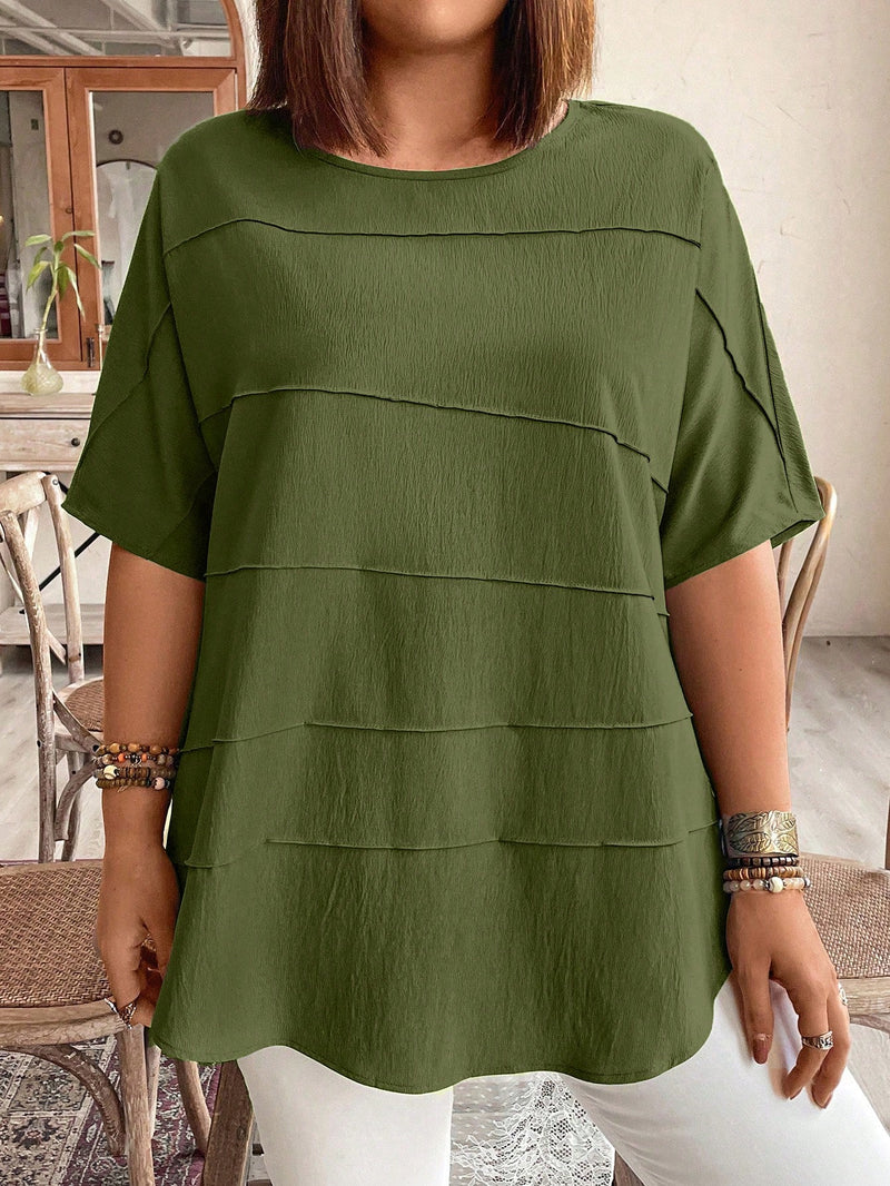 Blusa manga curta Alenis Feminina Plus Size