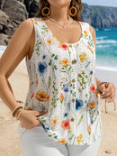 Blusa sem manga Telma Feminina Plus Size