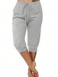 Calça Capri Feminina com Cordão na Cintura - Alessia. Plus Size