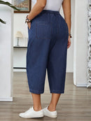 Calça Capri Jeans Feminina Folgada - Elaine. Plu Size