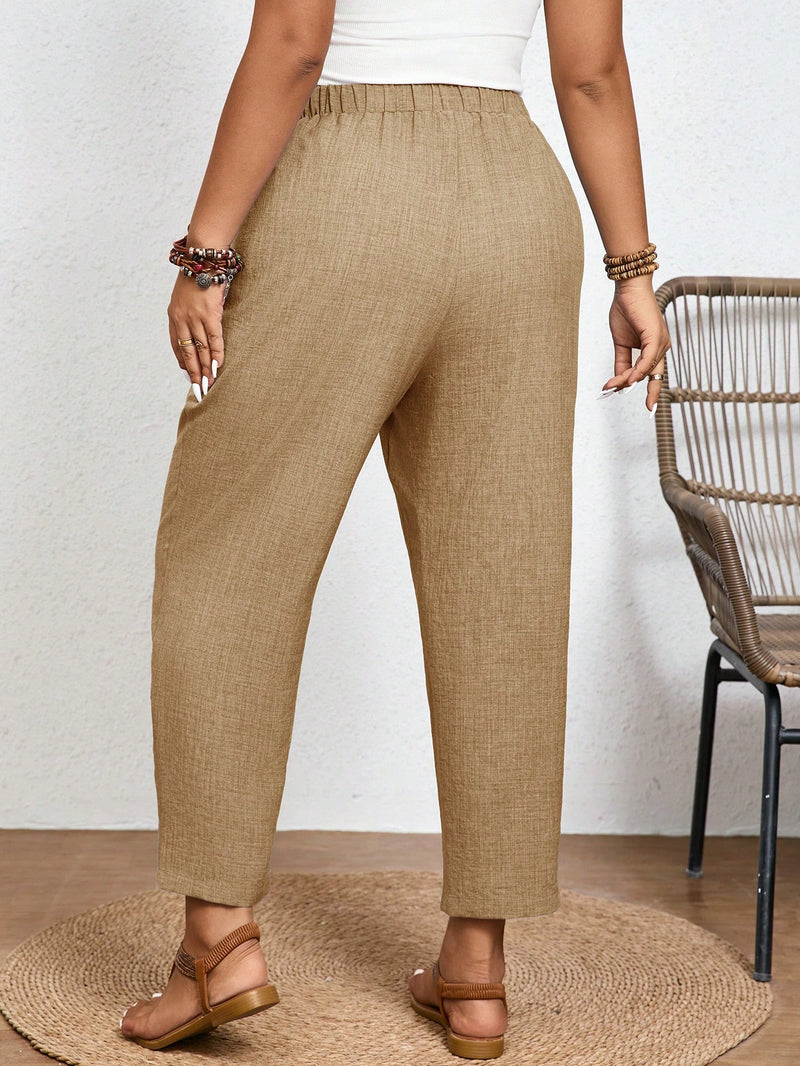 Calça Feminina com  Nó, Bolso Paula. Plus Size