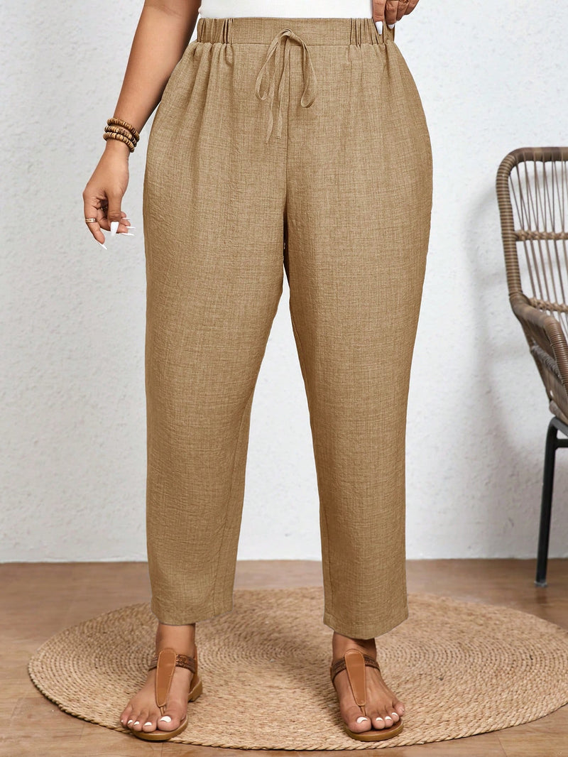 Calça Feminina com  Nó, Bolso Paula. Plus Size