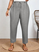 Calça Feminina com  Nó, Bolso Paula. Plus Size