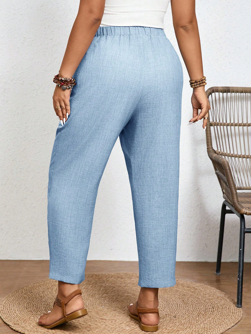 Calça Feminina com  Nó, Bolso Paula. Plus Size