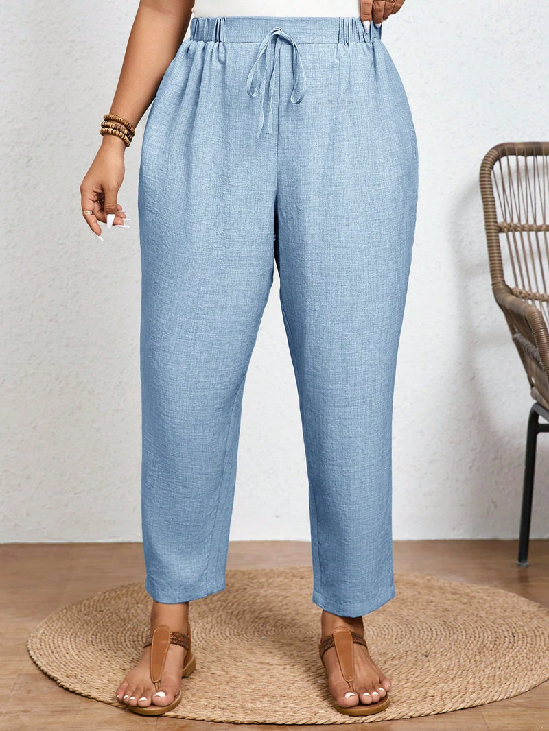Calça Feminina com  Nó, Bolso Paula. Plus Size