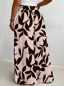 Calça Feminina de Pernas Largas com Cintura Elástica- Noely. Plus Size