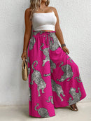 Calça Feminina de Pernas Largas com Cintura Elástica- Noely. Plus Size