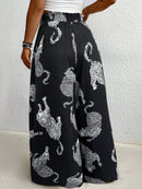 Calça Feminina de Pernas Largas com Cintura Elástica- Noely. Plus Size