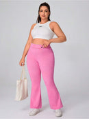 Calça Jeans de perna larga e malha elástica - Jolie. Plus Size