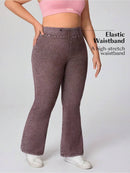 Calça Jeans de perna larga e malha elástica - Jolie. Plus Size