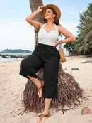 Calça capri Feminina Perna Larga Cristina. Plus Size