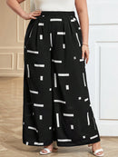 Calça feminina De Perna Larga Dayse. Plus Size