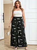 Calça feminina De Perna Larga Dayse. Plus Size