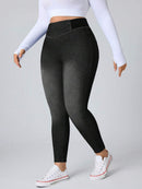 Calça jeans Feminina de Malha Cintura em V - Belle. Plus Size