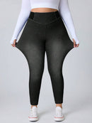 Calça jeans Feminina de Malha Cintura em V - Belle. Plus Size