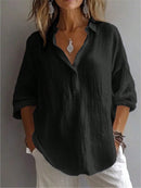 Camisa Feminina Manga Longa Tipo Bispo - Molly. Plus Size