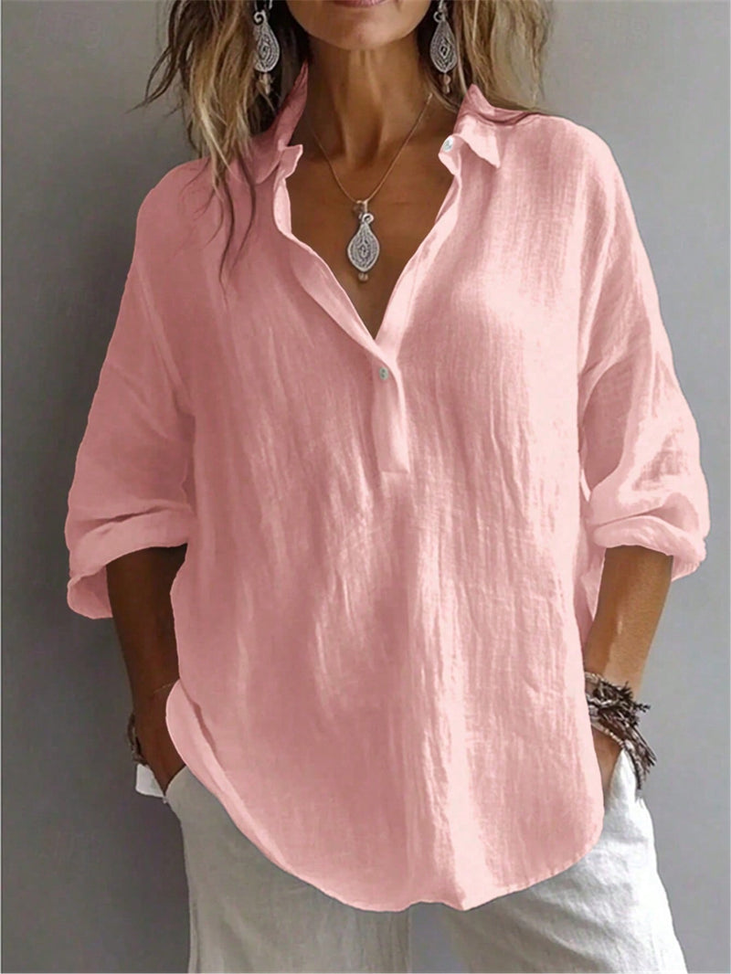 Camisa Feminina Manga Longa Tipo Bispo - Molly. Plus Size