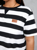 Camisa Feminina Casual Listrada - Laura. Plus Size