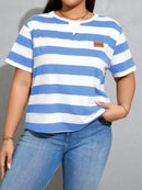 Camisa Feminina Casual Listrada - Laura. Plus Size