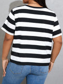 Camisa Feminina Casual Listrada - Laura. Plus Size