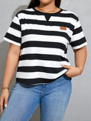 Camisa Feminina Casual Listrada - Laura. Plus Size