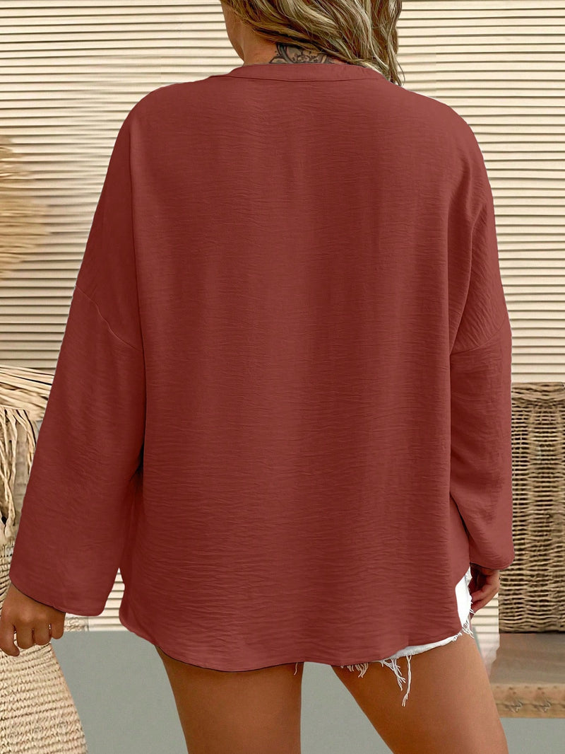 Camisa Feminina Manga Comprida Karina Plus Size