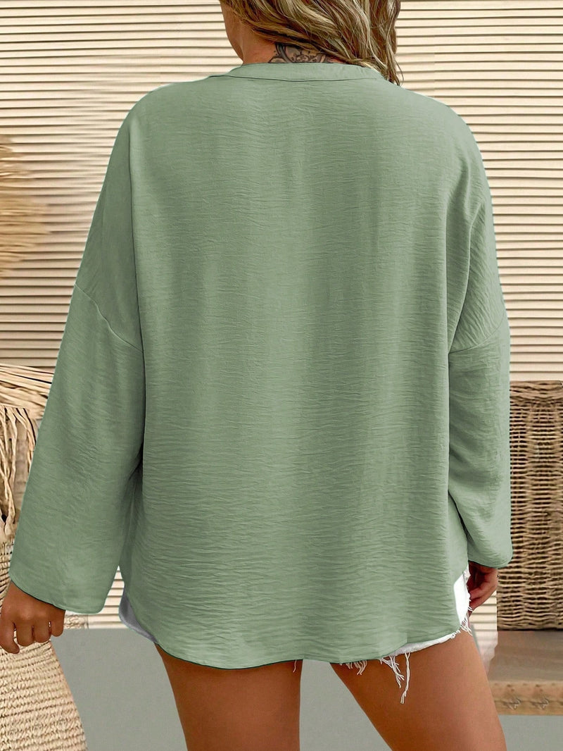 Camisa Feminina Manga Comprida Karina Plus Size