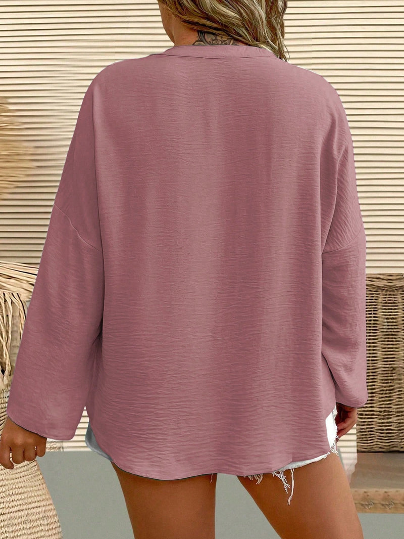 Camisa Feminina Manga Comprida Karina Plus Size