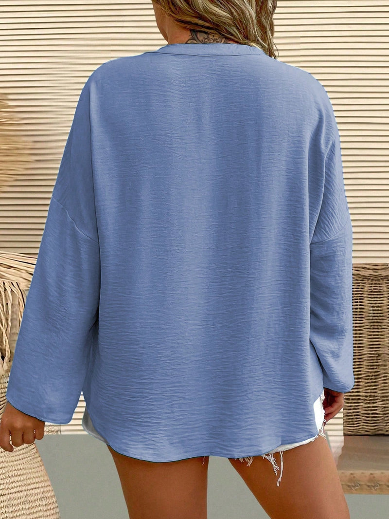 Camisa Feminina Manga Comprida Karina Plus Size