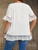 Camisa Feminina Manga com Babado - Brenda. Plus Size