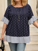 Camisa Feminina Manga com Babado - Brenda. Plus Size