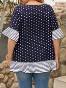 Camisa Feminina Manga com Babado - Brenda. Plus Size