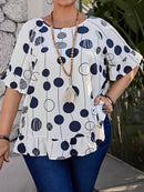 Camisa Feminina Manga com Babado - Brenda. Plus Size