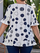 Camisa Feminina Manga com Babado - Brenda. Plus Size