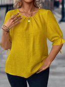 Camisa Feminina com botões e meia manga - Júlia. Plus Size