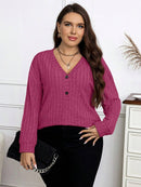 Camisa Feminina de Manga Longa De Malha - Mariana. Plus Size