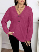 Camisa Feminina de Manga Longa De Malha - Mariana. Plus Size