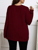 Camisa Feminina de Manga Longa De Malha - Mariana. Plus Size