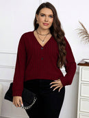 Camisa Feminina de Manga Longa De Malha - Mariana. Plus Size