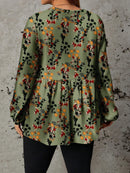 Camisa de Manga Longa Folgada Com Babado - Lara. Plus Size