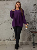 Camisa de Manga Longa Folgada Com Babado - Lara. Plus Size