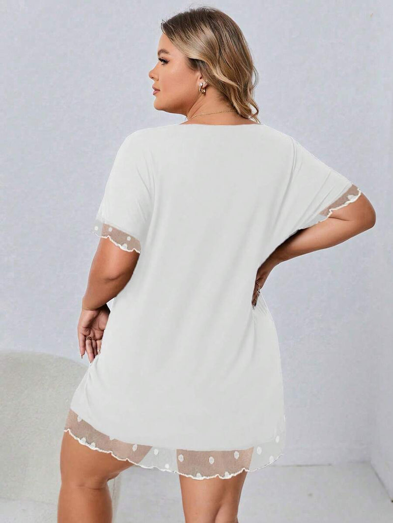 Camisola com detalhe em renda Tania Feminina Plus Size