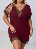 Camisola com detalhe em renda Tania Feminina Plus Size