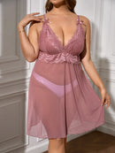 Camisola com Renda Lana Feminina Plus Size