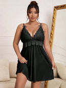 Camisola com Renda Lana Feminina Plus Size