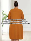 Cardigan Feminina Com Modelagem Reta E Mangas Longas - Amélie. Plus Size